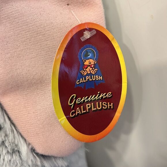 Calplush Super Soft and Fun Grey Plush Elephant with Burgundy Bow . Size… - Picture 4 of 8